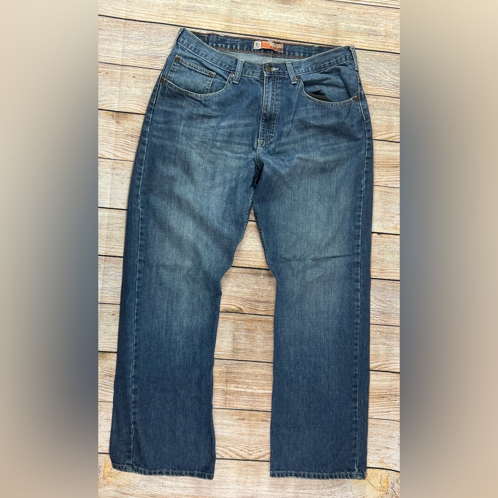 LEE Dungaree Relaxed Bootcut Denim Blue Jeans 36x32
